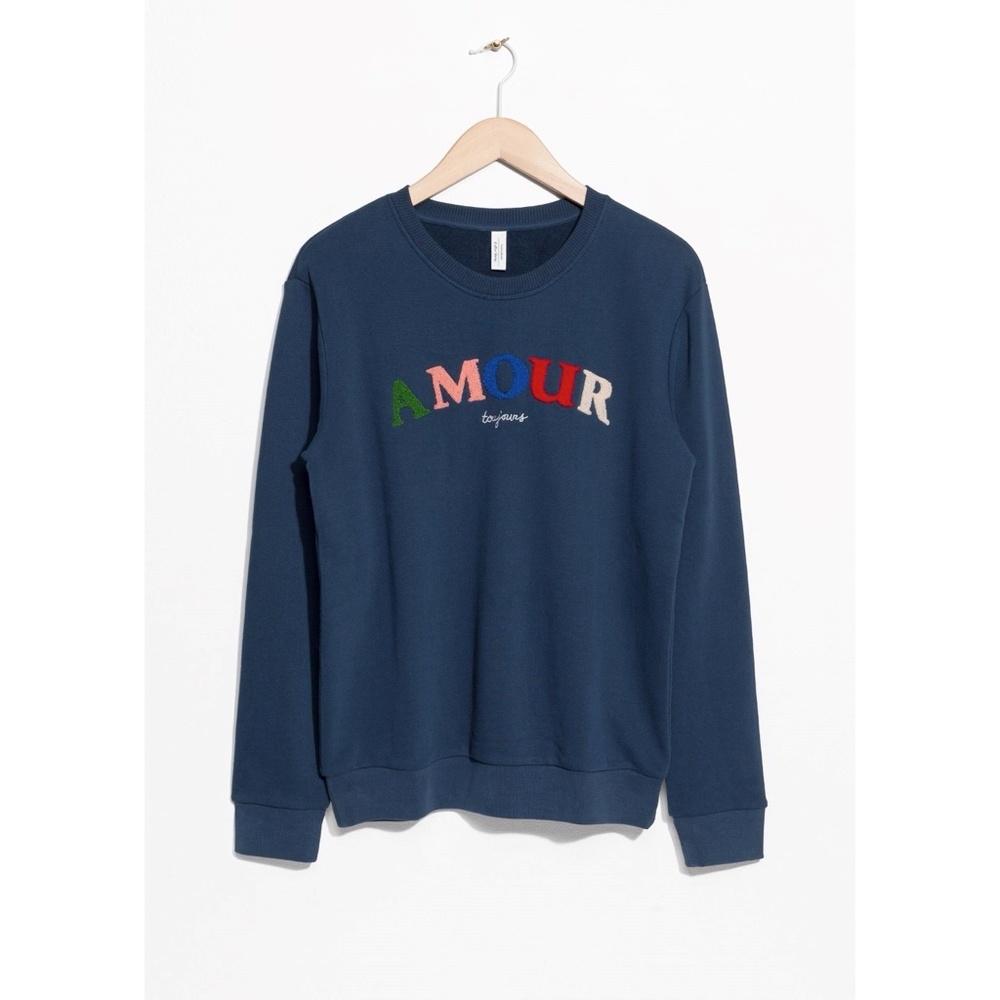& OTHER STORIES AMOUR Embroidered Sweatshirt US 4